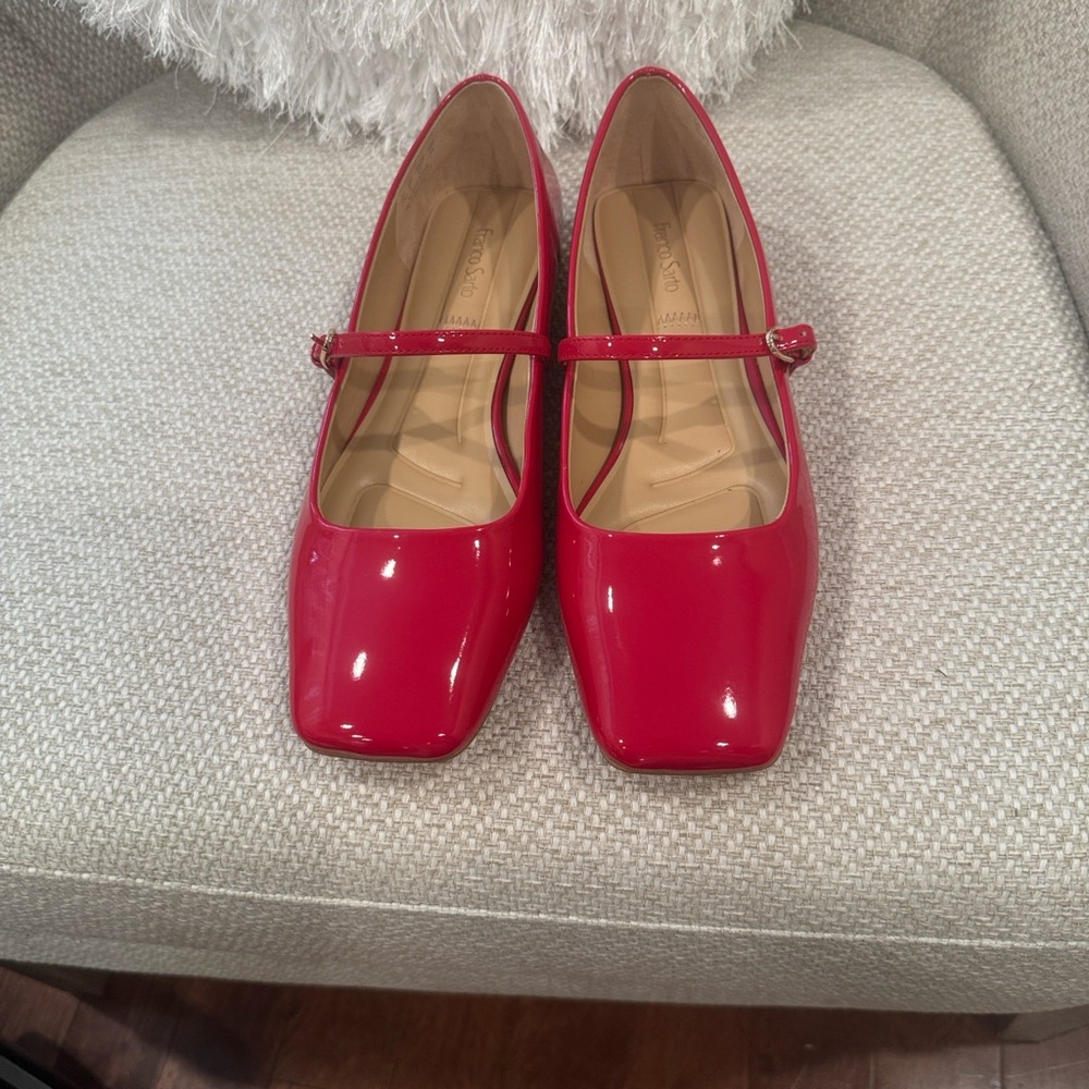 Franco Sarto Red Patent Mary Jane Heels